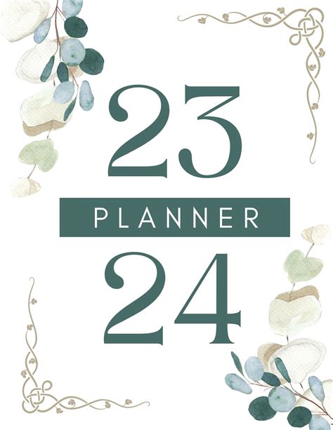 2023 2024 Planner Cover Planner Covers Cover Pages 1 Page Etsy In