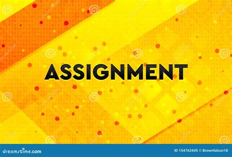 Assignment Abstract Digital Banner Yellow Background Stock Illustration - Illustration of work ...