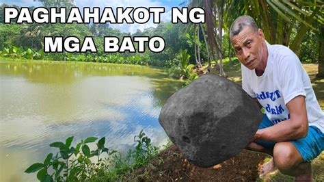 Natuwa Si Nanay Tatay Sa Project Sa Bukid Paghahakot Ng Bato Para Sa