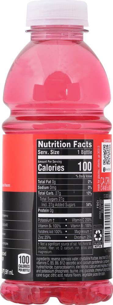 Vitaminwater Power C Electrolyte Enhanced Water W Vitamins