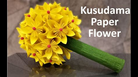 How To Make A Kusudama Flower Origami Paper Flower Bouquet Youtube