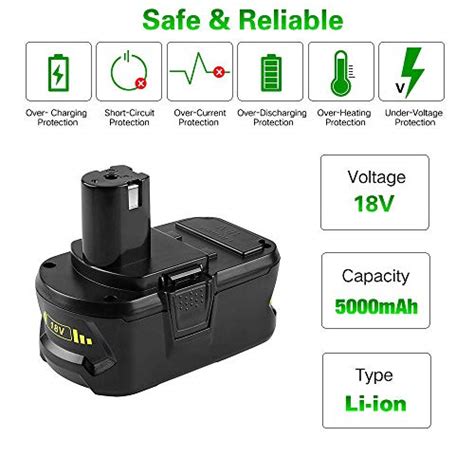 4 Pack 5 0Ah P105 Battery For Ryobi 18Volt Battery Lithium Ion