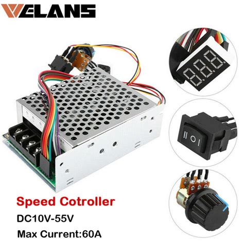 Dc Pwm Motor Speed Controller Dc 10 55v 60a Speed Controller Cw Ccw Reversible Switch Led