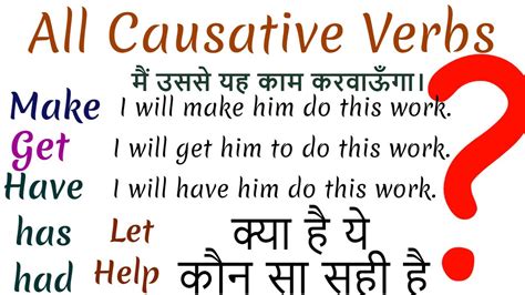 All Causative Verbs Daily Use English In Hindi Use Of Let Make