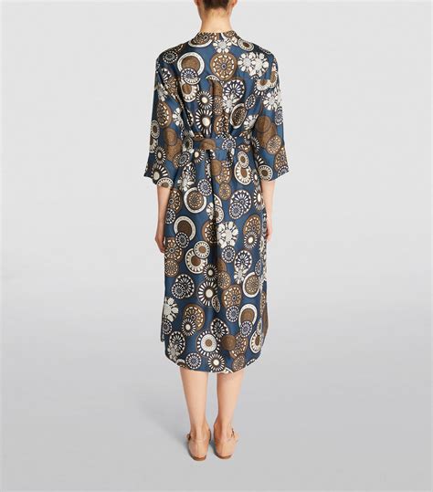 Max Mara Blue Silk Shirt Midi Dress Harrods Uk