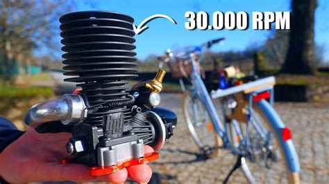 Tiny Cc Nitro Engine On A Bicycle Youtube