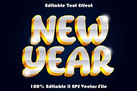 Premium Vector New Year Editable Text Effect