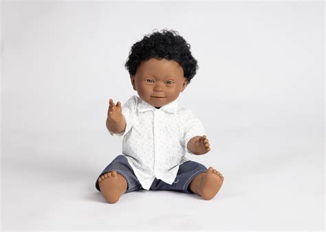 BABY DOLL WITH DOWN SYNDROME FEATURES 40 CM AFRICAN BOY – Knox and ...