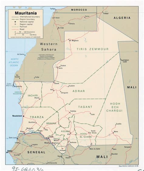 Large Detailed Political And Administrative Map Of Mauritania With