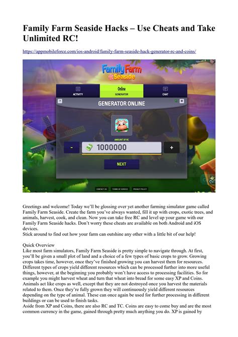 Family Farm Seaside Hacks – Use Cheats and Take Unlimited RC! by family ...