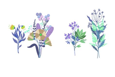 Flower Leaf Set Design Graphic By Maodesignku · Creative Fabrica