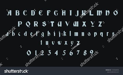 Retro Gothic Font Vector Royalty Free Stock Vector 1167343576