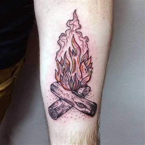 50 Campfire Tattoo Designs For Men - Great Outdoors Ink Ideas | Tattoos ...