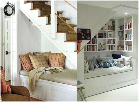 There Are Two Pictures One Has A Couch And The Other Has A Book Shelf