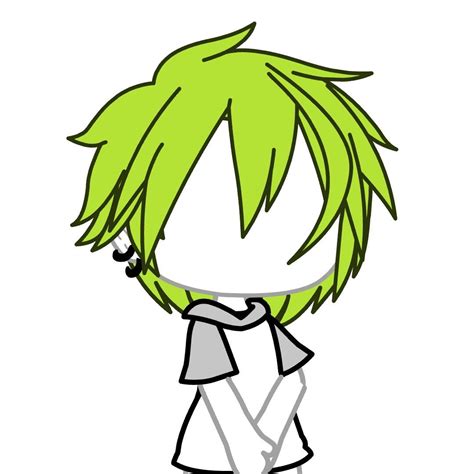 A Drawing Of A Person With Green Hair And White Shirt Standing In Front Of A White Background