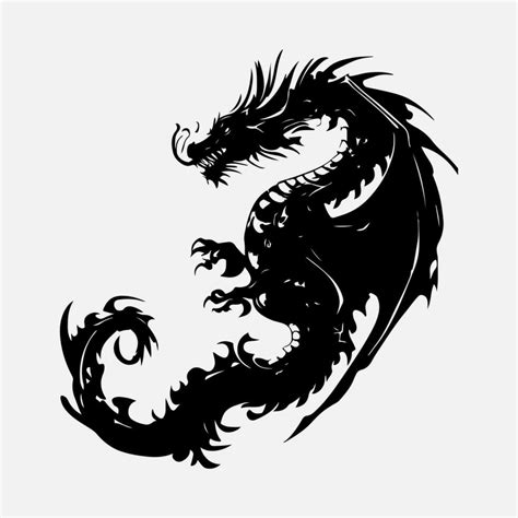 black dragon vector silhouette 24480584 Vector Art at Vecteezy