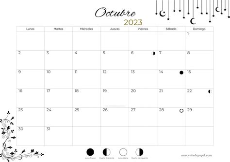 Calendario Lunar Para Imprimir