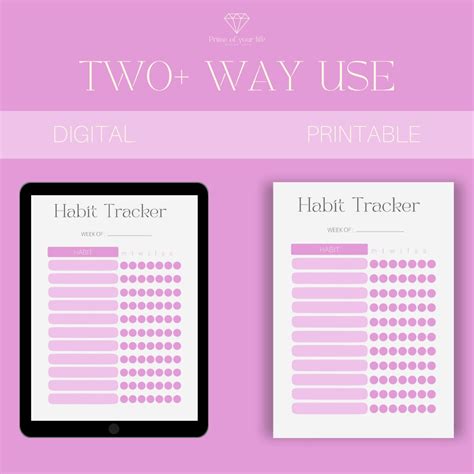 Printable Habit Tracker Instant Download Daily Habit Tracker Daily