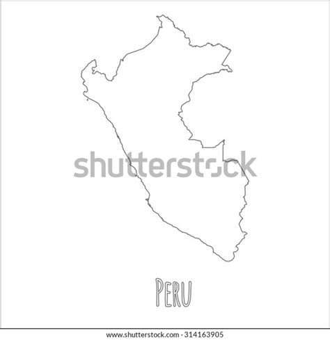 Outline Vector Map Peru Simple Peru Stock Vector Royalty Free 314163905 Shutterstock