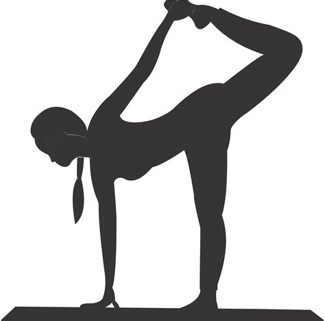 The Women Play Yoga Silhouette Png 24864931 Png