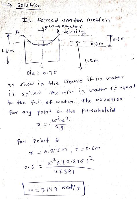 Solved An Open Cylindrical Tank 75 Cm Diameter And 1 5 M High