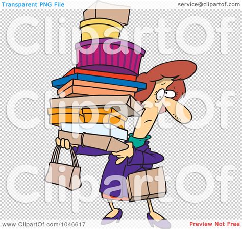 Royalty Free RF Clip Art Illustration Of A Cartoon Shopping Woman