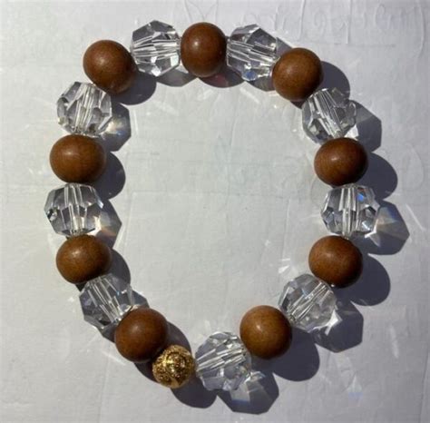 Wood And Clear Crystal Bracelet Trishakti Products Buy Now