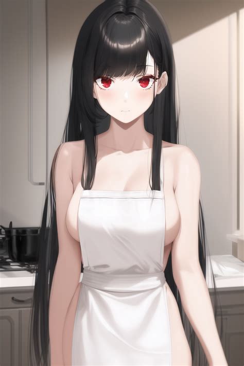 Rule 34 1girls Ai Generated Apron Black Hair Claire Kagenou Kage No