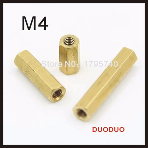 50pcs M4 X 45mm Brass Hexagon Hex Female Thread Standoff Spacer Pillars