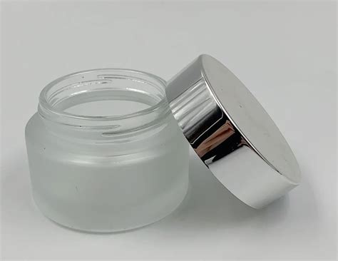 Frosted Cosmetic Jar Glass Jar For Cosmetic 50ml With Silver Aluminum Cap Buy 50g Glass Empty