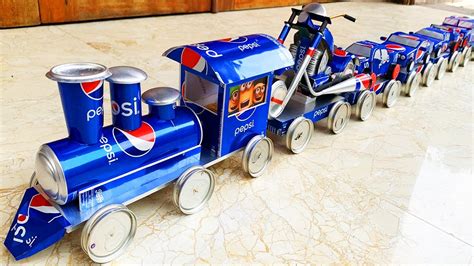 Make A Longest Toy Train With Pepsi Cans 🚂 Driving A Train With