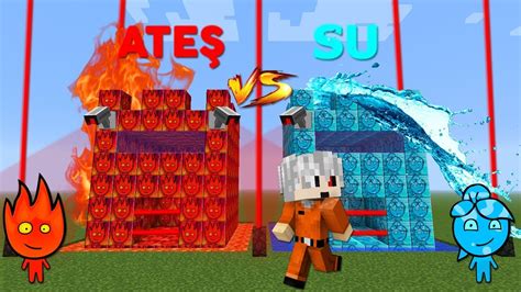 ATEŞ VS SU HAPİSHANE ŞANS BLOKLARI Minecraft YouTube