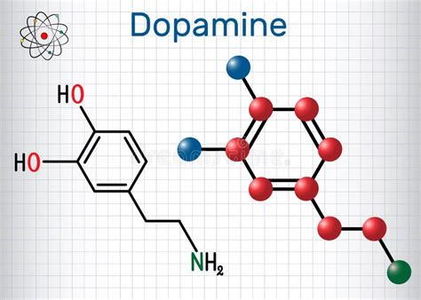 Dopamina Fórmula Química Y Modelo Estructurales De La Molécula