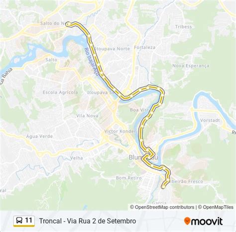 Rota da linha 11 horários paradas e mapas Terminal Fonte R Das