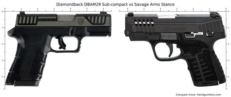 Diamondback DBAM29 Sub Compact Vs Savage Arms Stance Size Comparison