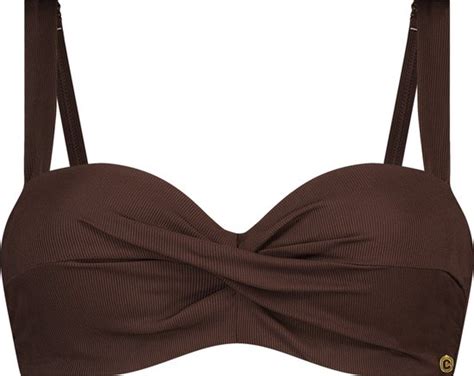 Basics Bikini Top Twisted Chocolate Rib D44 Voor Dames Maat D44 Bol