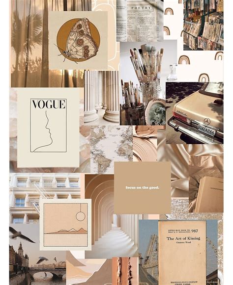 Beige Wall Collage Kit Tan Aesthetic Digital Prints Wall 43 Off