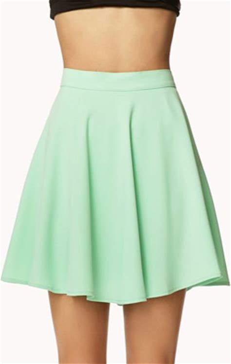 Forever Crepe Woven Skater Skirt In Green Mint Lyst