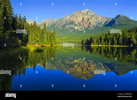 Canada Alberta Jesper National Park View Of Pyramid Mountain