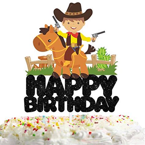 Cowboy Cake Toppers Cowboy Cake Topper Glittery Cowboy Happy Birthday