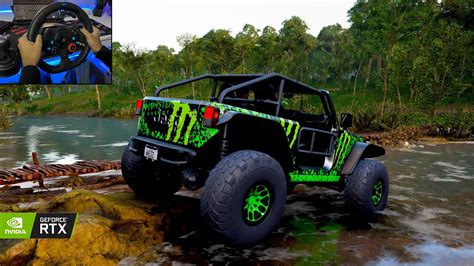 Jeep Trailcat Realistic Offroading Forza Horizon 5 Logitech G29 Steering Wheel Gameplay