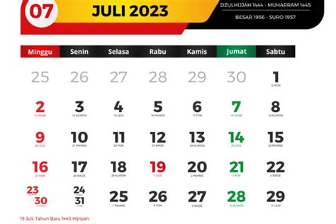 Kalender Jawa Juli 2023 Lengkap Beserta Hari Libur Nasional Dan Hari Baik Harian Haluan