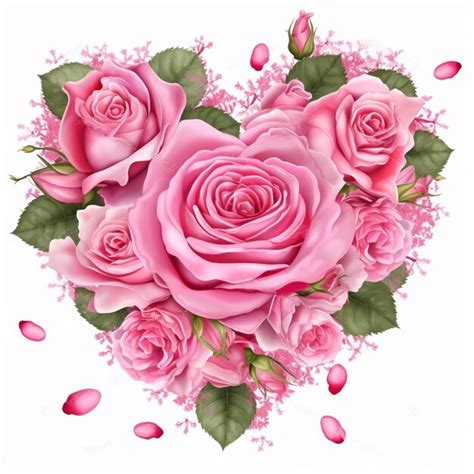 Premium AI Image There Is A Heart Shaped Arrangement Of Pink Roses On