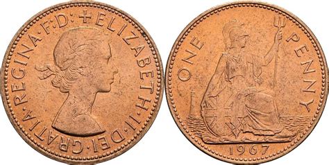 Großbritannien 1 Penny 1967 VF MA Shops