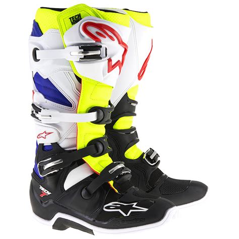 Bottes Motocross Alpinestars TECH 7 White Yellow Fluo Blue FX MOTORS