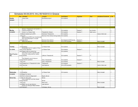 Business Trip Proposal Template Excel Templates