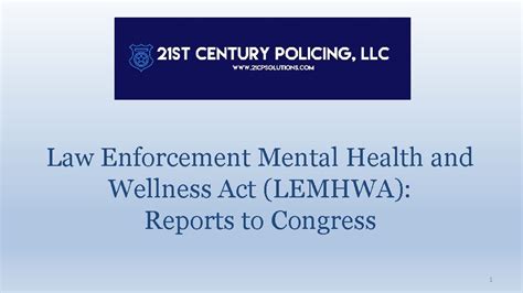 Law Enforcement Mental Health And Wellness Act Lemhwa