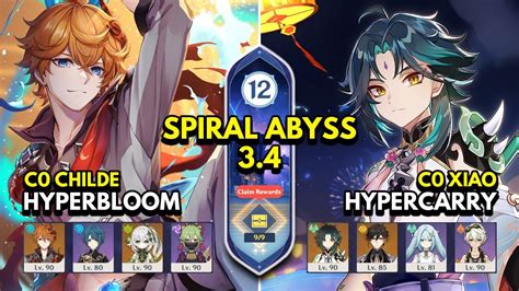 34 Spiral Abyss Floor 12 9 Stars C0 Childe Hyperbloom And C0 Xiao