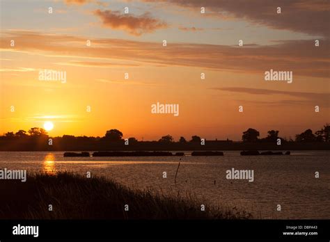 Sunrise Suffolk Orange Colour Blythburgh Suffolk England Uk East Anglia