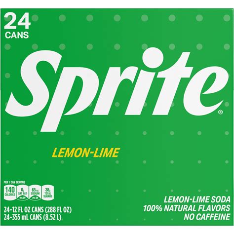 Sprite Lemon Lime Soda Soft Drinks 12 Fl Oz 24 Pack 288 Fl Oz Shipt